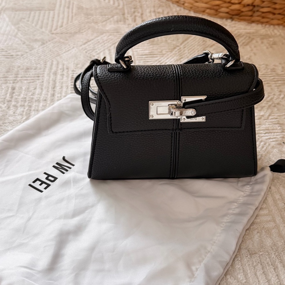 JW PEI Black Mini Bag with Silver Accents